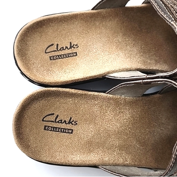 Clarks Bronze Lexi Myrtle 2 Slide On Sandals Ultimate Comfort Lightweight 9.5M - Picture 10 of 16